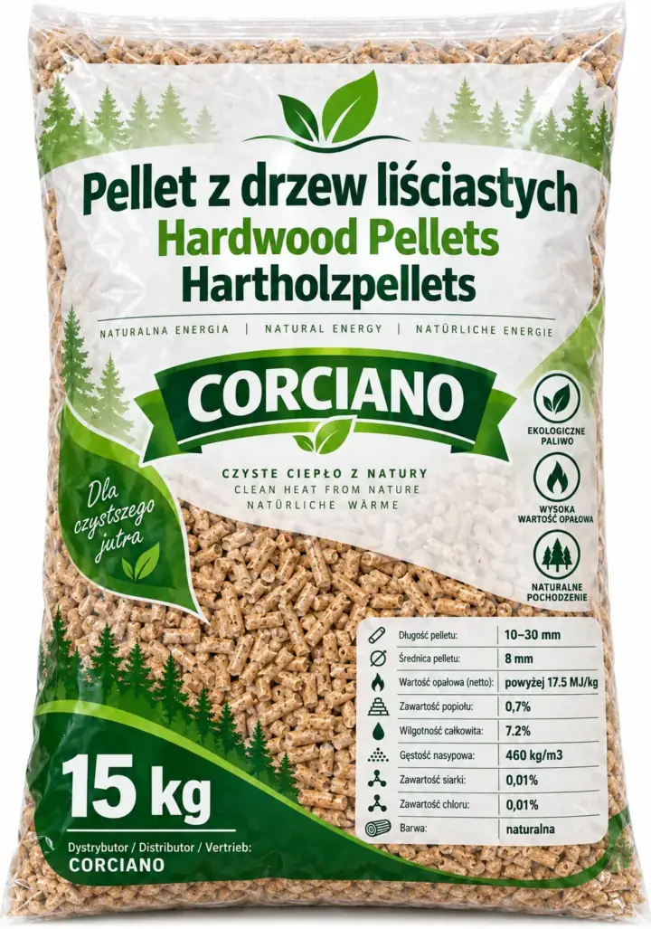 Worek pelletu z drewna liściastego 15 kg